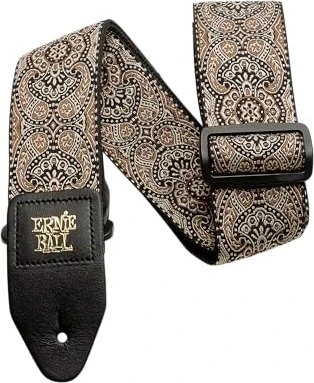 Ernie Ball Classic Jacquard Guitar Strap Gold & Black Paisley