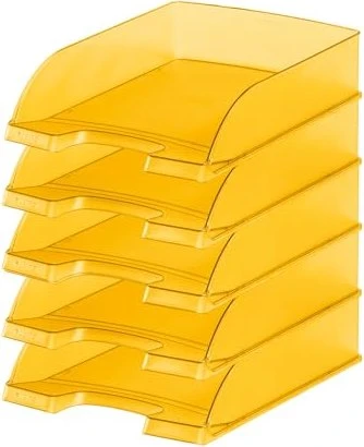 Leitz Plus Briefablage Standard, gelb/transparent, 5er-Pack
