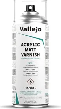 Vallejo Hobby Paint Spray Premium Varnish Spray matt varnish, 400ml