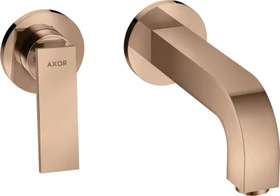 Hansgrohe Axor Citterio 2-Loch Waschbeckenarmatur mit Hebelgriffen und Rosetten 220mm polished red gold