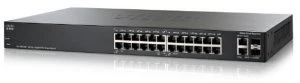 Cisco SF200 Rackmount Smart Switch, 24x RJ-45, 2x RJ-45/SFP