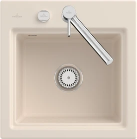 Villeroy & Boch Subway Style 50 S Einbau Becken mittig mit Ablauffernbedienung ivory