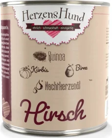 Herzens Hund Hirsch mit Bio Gemüse, 4.80kg (6x 800g)