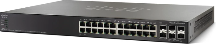 Cisco SG500X Rackmount Gigabit Managed Stacking Switch, 24x RJ-45, 2x SFP+, 375W PoE+