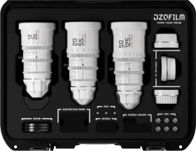 DZOFilm Pictor Zoom 12-25mm / 20-55mm / 50-125mm T2.8 S35 3 Lens Set Weiß für PL