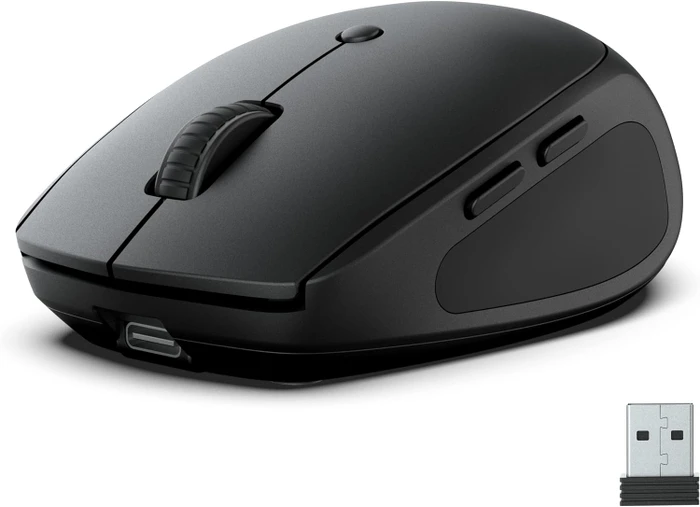 JLab Go Charge Wireless Mouse, schwarz, USB/Bluetooth