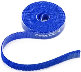 deleyCON Klett-Kabelbinder, 10mm, 2m, blau