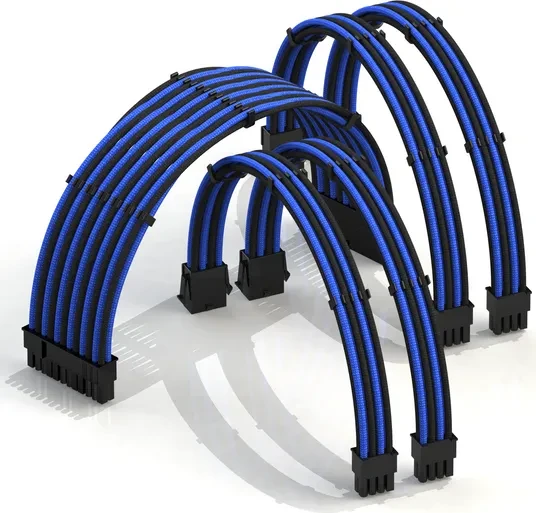 LinkUP PSU Cable Extension Kit, Blau/Schwarz