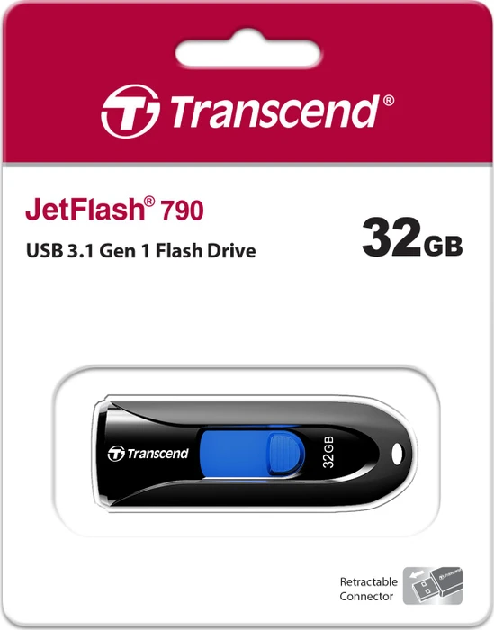 Transcend JetFlash 790 32GB schwarz, USB-A, USB 3.2 Gen 1×1