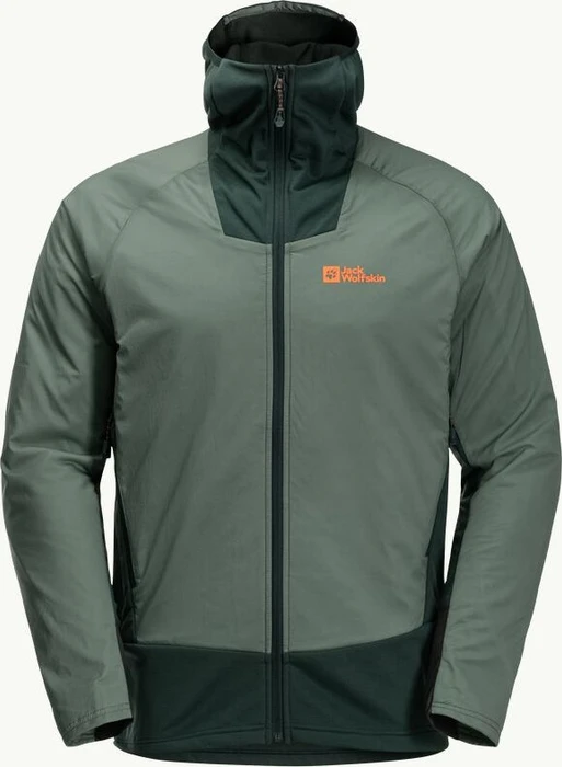 Jack Wolfskin Alpspitze Ins Hybrid Hoody Funktionsjacke hedge green (Herren)