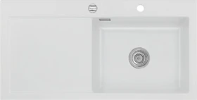 systemceram Mera 100 SL F Einbau Becken rechts mit Ablauffernbedienung satin
