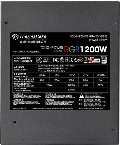 Thermaltake ToughPower Grand RGB Platinum 1200W, ATX 2.4