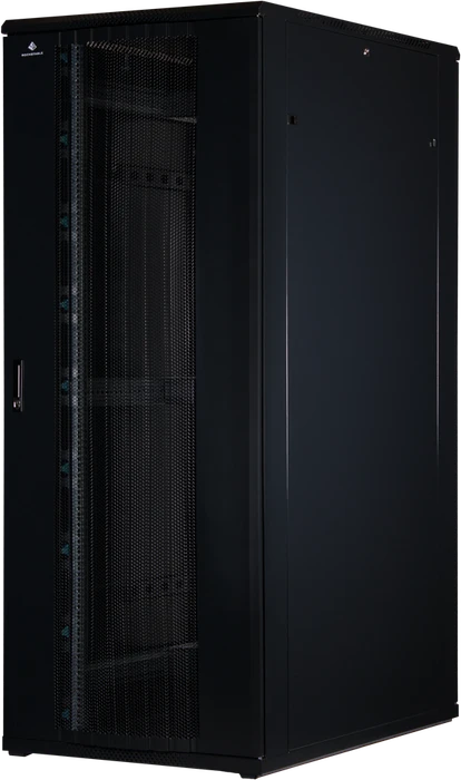 Rockstable 19" Serverschrank 42HE, Gitternetztür, IP2X, schwarz, 1200mm tief