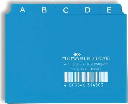 Durable Leitregister A7, A-Z Prägung, blau