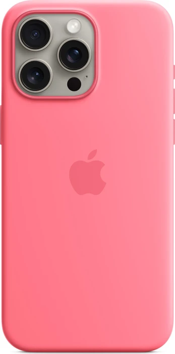 Apple Silikon Case mit MagSafe für iPhone 15 Pro Max pink