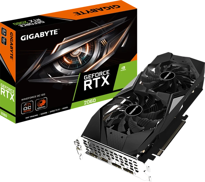 GIGABYTE GeForce RTX 2060 Windforce OC 12G, 12GB GDDR6, HDMI, 3x DP