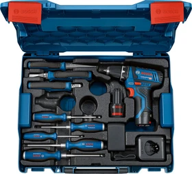 Bosch Professional GSR 12V-15 Akku-Bohrschrauber inkl. L-Boxx + 2 Akkus 2.0Ah + Zubehör