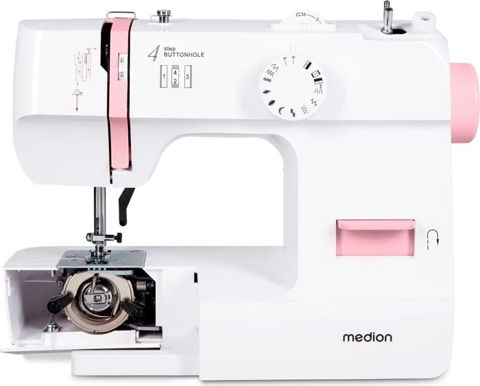 Medion Life SM70 MD11179 Nähmaschine weiß/rosa