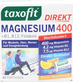 Taxofit Magnesium 400 Direkt-Granulat Beutel, 20 Stück