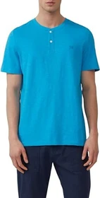 s.Oliver Henley mit Flammgarnstruktur T-Shirt kurzarm türkis (Herren)