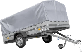 Unitrailer Garden Trailer 265 Kipp mit 80cm Rahmen und grauer Plane