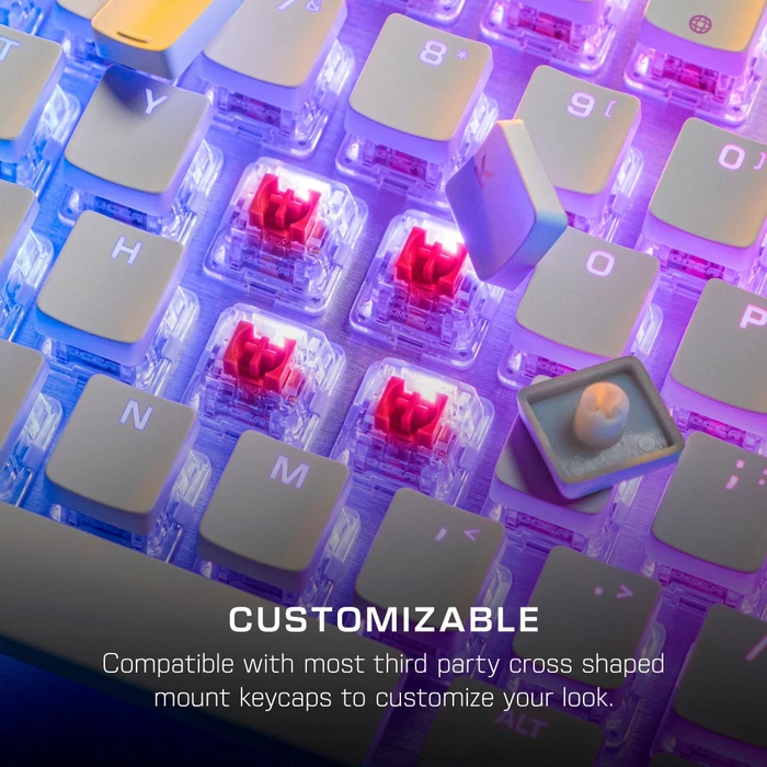 Roccat Vulcan II, LEDs RGB, weiß/silber, TITAN II RED, USB, DE