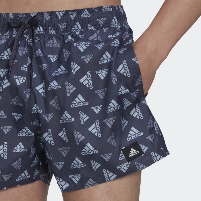 adidas Logo Print CLX Very Short Length Badeshorts shadow navy/blue dawn (Herren)