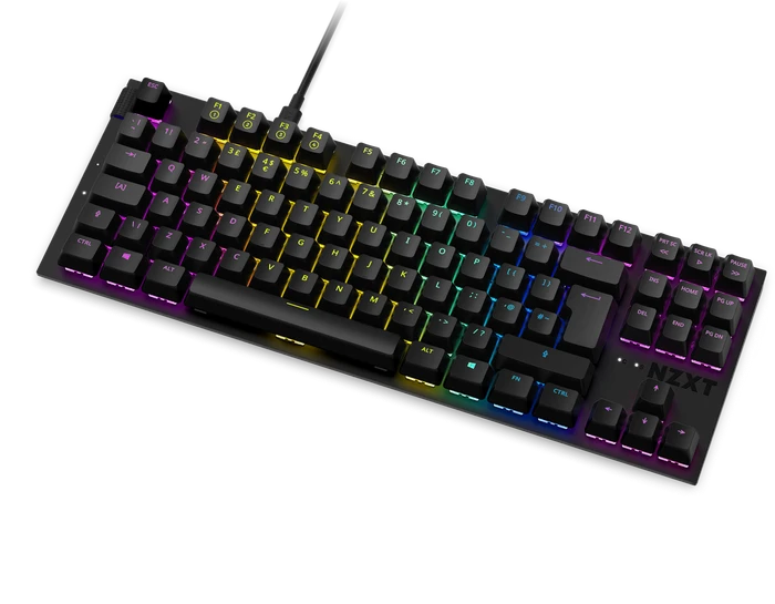 NZXT Function Tenkeyless, matt, LEDs RGB, hot-swap, schwarz, Gateron RED, USB, UK