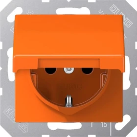 Jung SCHUKO-Steckdose Klappdeckel, orange (AS 1520 BFKL O)