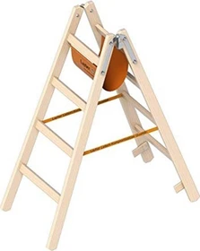 Layher Topic 1038 Holz 2-tlg. Stehleiter, 2x 4 Stufen