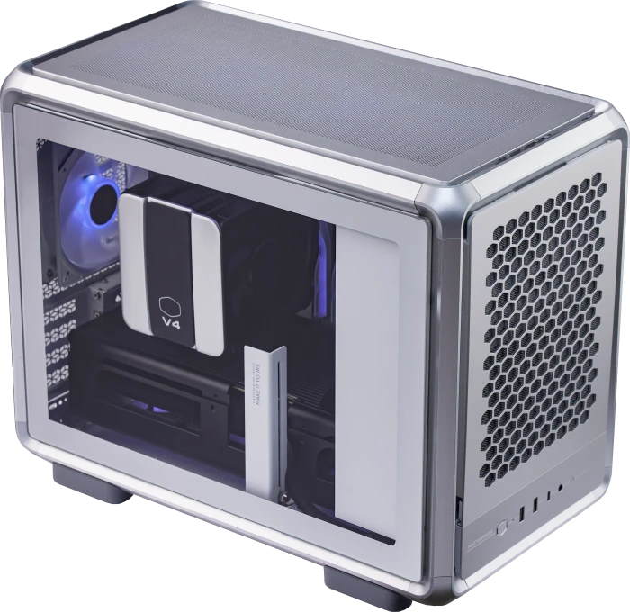 Cooler Master MasterFrame 400 Mesh, silber, Glasfenster