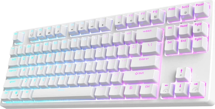 RK Royal Kludge RK87 Wireless TKL, LEDs RGB, weiß, RK BROWN, USB, US