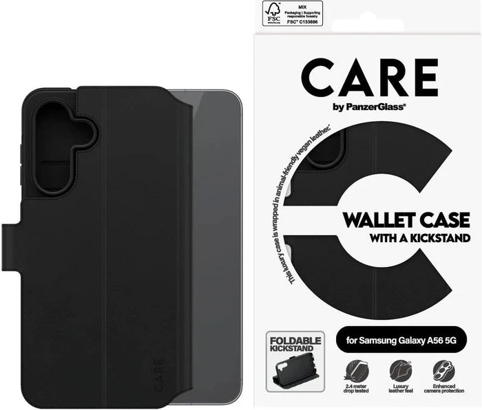 PanzerGlass Care Wallet Case w. Kickstand für Samsung Galaxy A56 5G schwarz