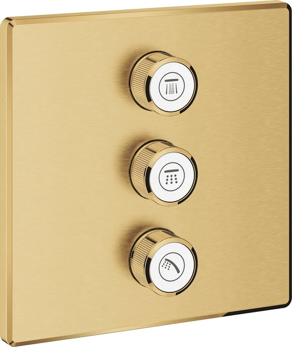 Grohe Grohtherm SmartControl Kontrollfeld mit 3 Ventilen cool sunrise gebürstet