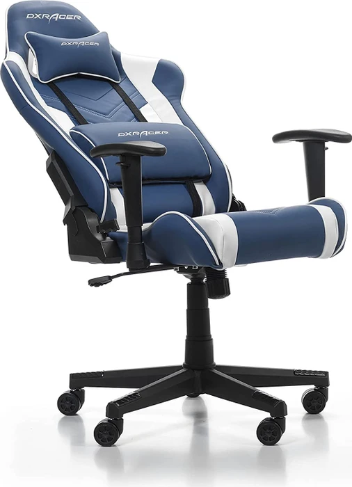 DXRacer Prince Series P132 Gamingstuhl, blau/weiß