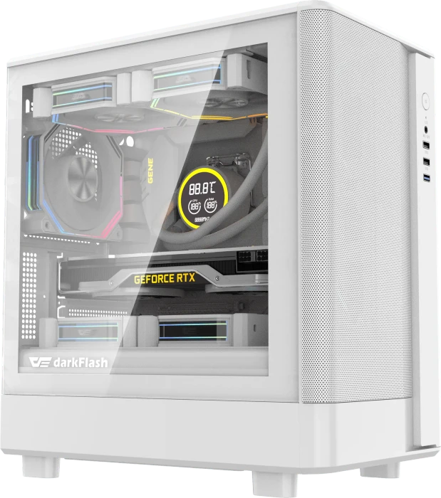 DarkFlash DB330M Mesh White, Glasfenster
