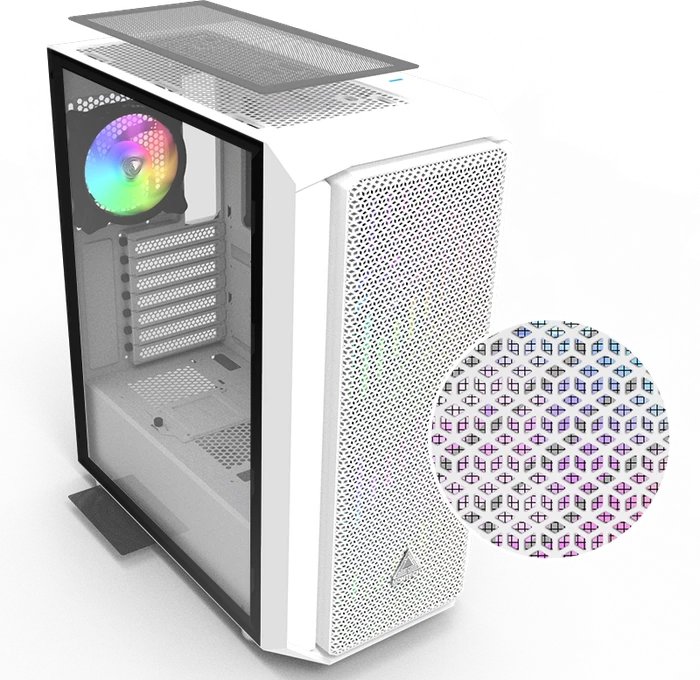 Montech Air X, weiß, Glasfenster