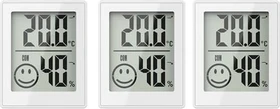 Miraval Thermo-Hygrometer weiß, digital, 3 Stück