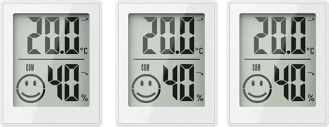 Miraval Thermo-Hygrometer weiß, digital, 3 Stück