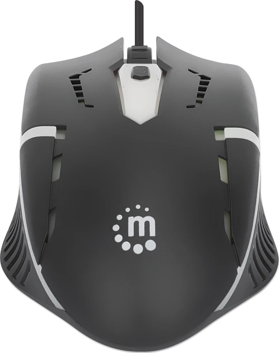 Manhattan RGB Gaming-Maus, 4 Tasten, 1500dpi, schwarz, USB