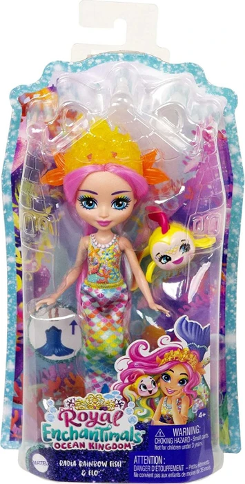 Mattel Royal Enchantimals Ocean Kingdom - Radia Rainbow Fish & Flo