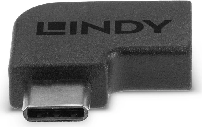 Lindy USB C-Adapter, USB-C 3.2 [Stecker] auf USB-C 3.2 [Buchse], 90° gewinkelt