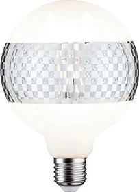 Paulmann Modern Classic Edition LED Globe E27 4.5W/826 warmweiß Ringspiegel kariert silber