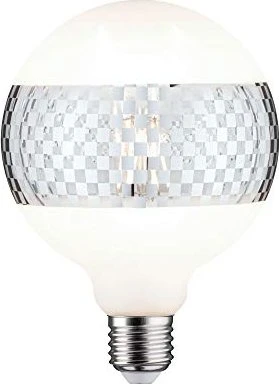 Paulmann Modern Classic Edition LED Globe E27 4.5W/826 warmweiß Ringspiegel kariert silber