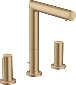 Hansgrohe Axor Uno 3-Loch Waschtischarmatur 200 mit Zerogriffen und Zugstangen-Ablaufgarnitur brushed bronze