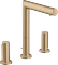 Hansgrohe Axor Uno 3-Loch Waschtischarmatur 200 mit Zerogriffen und Zugstangen-Ablaufgarnitur brushed bronze Vorschaubild
