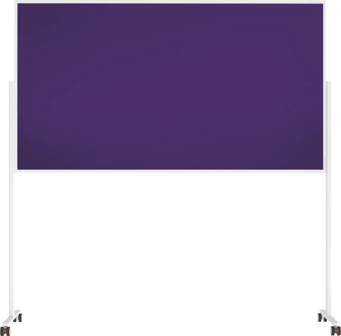Magnetoplan Moderationstafel VarioPin, mobile Pinnwand mit violetten Filz, weiß/violett, 100x180cm