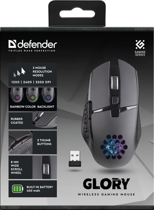 Defender Glory GM-514 Wireless Gaming Mouse schwarz, USB