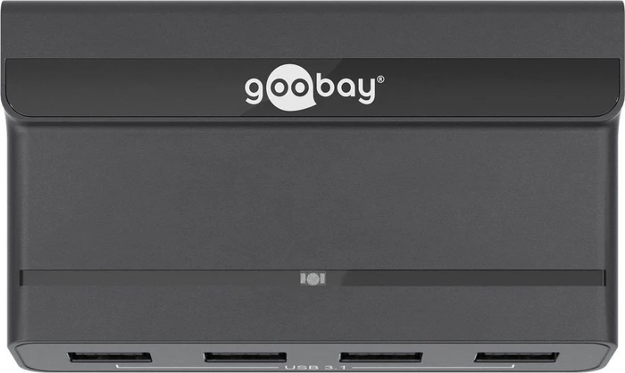 Wentronic Goobay schwarz USB-Hub, 4x USB-A 3.1, USB-C 3.1 [Buchse]