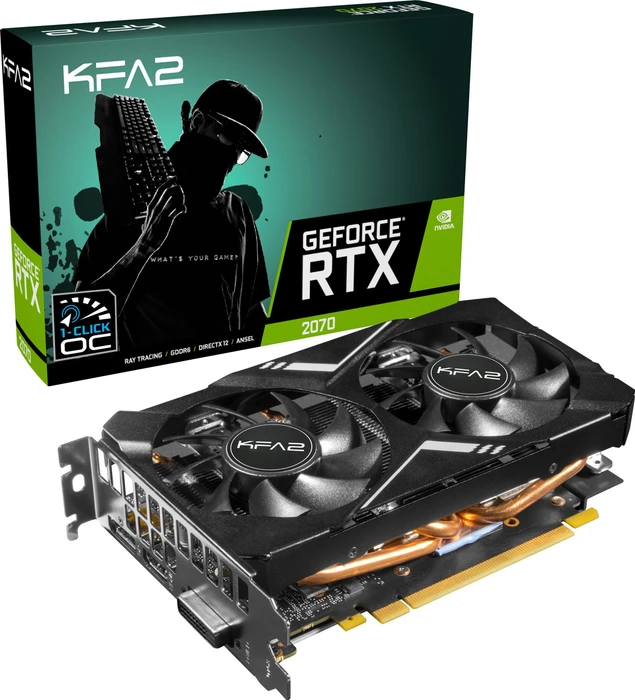KFA2 GeForce RTX 2070 Mini (1-Click OC), 8GB GDDR6, DVI, HDMI, DP
